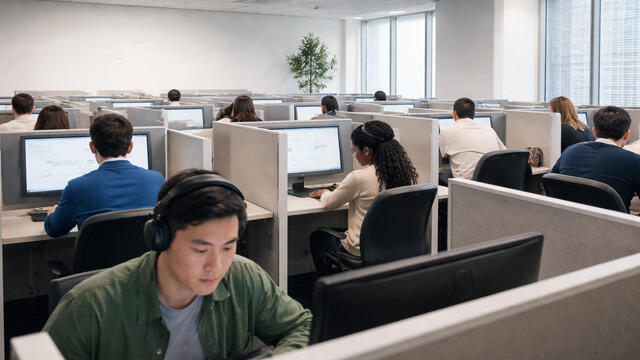 Students at LSAT testing center