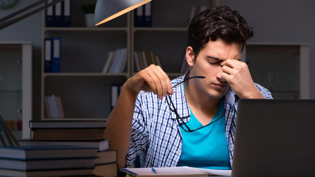 student experiencing burnout while studying