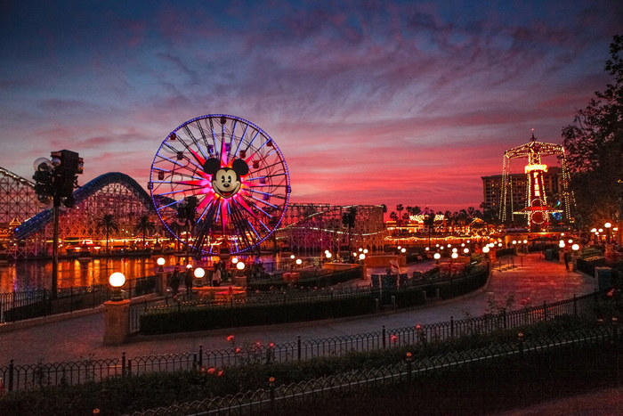 Anaheim Disneyland in the evening