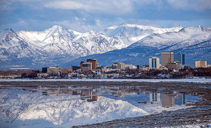 View of Anchorage over the water