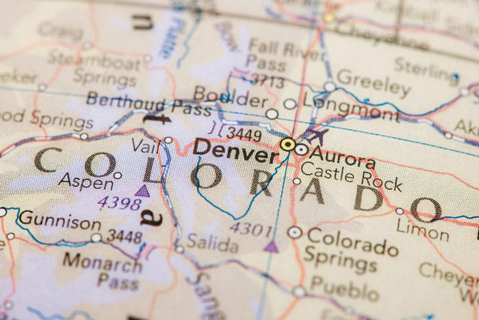 Map of Aurora Colorado