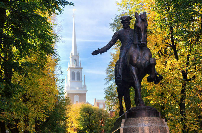 Paul Revere statue in Boston