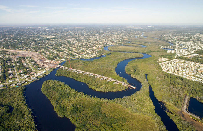 Overhead view of Port St Lucie River