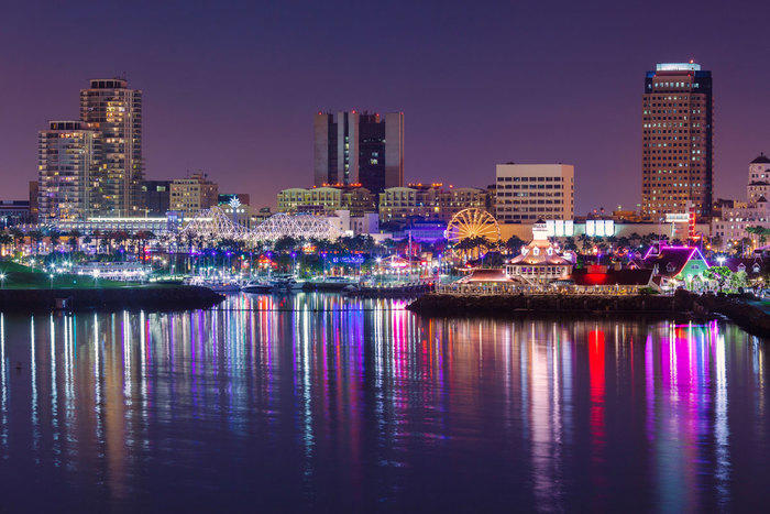 Long Beach at night